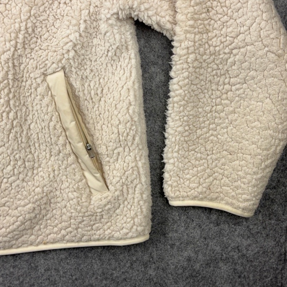 Athleta Jacket Womens Small Cream In The Clouds Fleece Sherpa Full Zip Cozy Warm - Picture 5 of 12